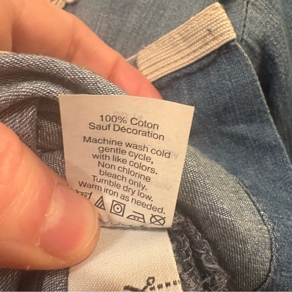 J. Crew NWT $118/80 Sz 2 P2P 19” Embroidered Soutache Denim Tunic Chambray Top - Picture 9 of 10